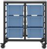 Titan 6 Draw Deep F2 Tray Royal Blue Mobile Storage Unit Black Frame White Top