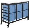 Titan 6 Draw Extra Deep F25 Tray Royal Blue Mobile Storage Unit Black Frame White Top