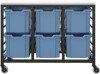 Titan 6 Draw Extra Deep F25 Tray Royal Blue Mobile Storage Unit Black Frame White Top