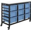 Titan 9 Draw Deep F2 Tray Royal Blue Mobile Storage Unit Black Frame White Top