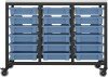 Titan 18 Draw Shallow F1 Tray Royal Blue Mobile Storage Unit Black Frame White Top