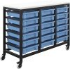 Titan 18 Draw Shallow F1 Tray Royal Blue Mobile Storage Unit Black Frame White Top