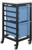 Titan 2 Draw Extra Deep F25 Tray Royal Blue Mobile Storage Unit Black Frame White Top