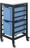 Titan 2 Draw Extra Deep F25 Tray Royal Blue Mobile Storage Unit Black Frame White Top