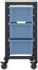 Titan 3 Draw Deep F2 Tray Royal Blue Mobile Storage Unit Black Frame White Top