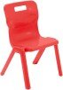 Titan One Piece Classroom Chair - (6-8 Years) 350mm Seat Height - Red