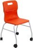 Titan Move Four Leg with Castors - (14+ Years) 470mm Seat Height - Orange