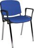 Dams Taurus Chrome Frame Stacking Chair with Arms - Pack of 4 - Blue