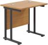 TC Twin Upright Rectangular Desk with Twin Cantilever Legs - 800mm x 600mm - Nova Oak