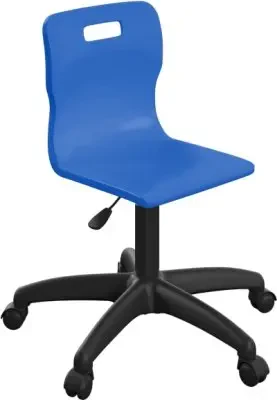 Titan Swivel Senior Chair with Black Base - 460-560mm Seat Height - Blue