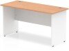 Dynamic Impulse Two-Tone Rectangular Desk with Panel End Legs - 1400mm x 600mm - Oak