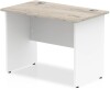 Dynamic Impulse Two-Tone Rectangular Desk with Panel End Legs - 1000mm x 600mm - Grey Oak