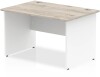 Dynamic Impulse Two-Tone Rectangular Desk with Panel End Legs - 1200mm x 800mm - Grey Oak