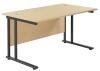 TC Twin Upright Rectangular Desk with Twin Cantilever Legs - 1400mm x 800mm - Maple (8-10 Week lead time)