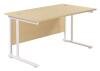 TC Twin Upright Rectangular Desk with Twin Cantilever Legs - 1200mm x 800mm - Maple (8-10 Week lead time)