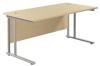 TC Twin Upright Rectangular Desk with Twin Cantilever Legs - 1800mm x 800mm - Maple (8-10 Week lead time)