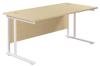 TC Twin Upright Rectangular Desk with Twin Cantilever Legs - 1800mm x 800mm - Maple (8-10 Week lead time)