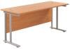 TC Twin Upright Rectangular Desk with Twin Cantilevever Legs - 1800mm x 600mm - Beech