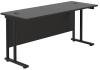 TC Twin Upright Rectangular Desk with Twin Cantilever Legs - 1600mm x 600mm - Black