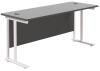 TC Twin Upright Rectangular Desk with Twin Cantilevever Legs - 1800mm x 600mm - Black