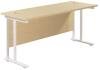 TC Twin Upright Rectangular Desk with Twin Cantilever Legs - 1600mm x 600mm - Maple (8-10 Week lead time)