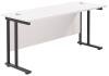 TC Twin Upright Rectangular Desk with Twin Cantilever Legs - 1600mm x 600mm - White