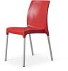 Tabilo Vibe Polypropylene Chair - Aluminium Legs - Terracotta Red