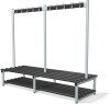 Probe Cloakroom Double Sided Hook Bench 1000 x 720mm - Black Polymer