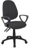 Gentoo Vantage 100 2 Lever Operators Chair with Fixed Arms - Charcoal