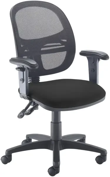 Dams Jota Mesh Back Adjustable Arms Operator Chair - Black