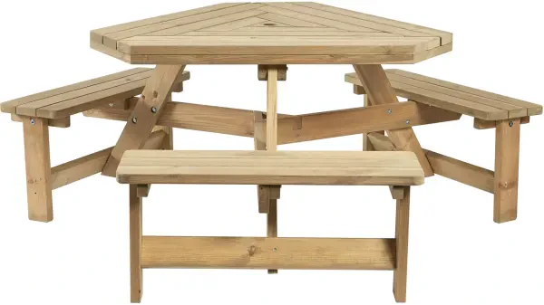 Zap Winer Diner Triangle Picnic Table - 6 Seater