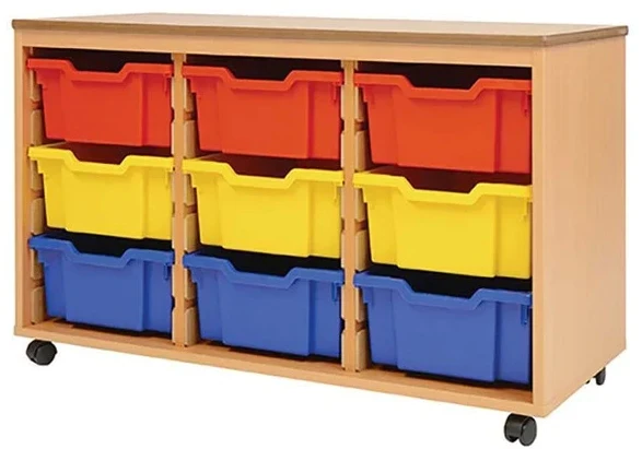 Principal Best Value 9 Deep Coloured Tray Mobile Inc Trays Beech