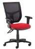 Dams Jota Mesh Back Adjustable Arms Operator Chair - Red