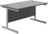 TC Single Upright Rectangular Desk with Single Cantilever Legs - 1200mm x 800mm - Black