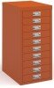 Bisley Multi Drawers with 10 Drawers - Orange