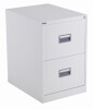 TC Talos 2 Drawer Steel Filing Cabinet - White