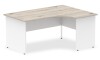 Dynamic Impulse Two-Tone Corner Desk with Panel End Legs - 1800 x 1200mm - Grey Oak