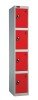 Probe 4 Door Single Steel Locker - 1780 x 305 x 305mm - Red (Similar to BS 04 E53)