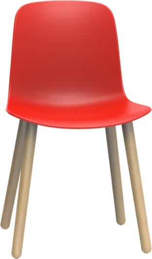 Origin FLUX 4 Leg Wood Classroom Chair - Coral Red