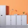 Bisley Systems Storage High Tambour Cupboard - 1970mm - Silver with Beech Doors