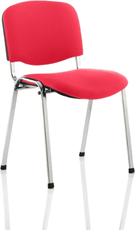 Dynamic ISO Chrome Frame Stacking Conference Chair - Bespoke Fabric - Bergamot Cherry