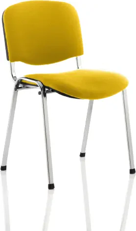 Dynamic ISO Chrome Frame Stacking Conference Chair - Bespoke Fabric - Senna Yellow