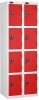 Probe Four Door Nest of 2 Steel Lockers - 1780 x 610 x 305mm - Red (Similar to BS 04 E53)