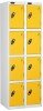 Probe Four Door Nest of 2 Steel Lockers - 1780 x 610 x 305mm - Yellow (RAL 1004)