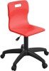 Titan Swivel Senior Chair with Black Base - (11+ Years) 460-560mm Seat Height - Red