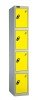 Probe 4 Door Single Steel Locker - 1780 x 305 x 305mm - Yellow (RAL 1004)