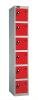 Probe Six Door Single Steel Lockers - 1780 x 305 x 460mm - Red (Similar to BS 04 E53)