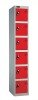 Probe Six Door Single Steel Lockers - 1780 x 305 x 305mm - Red (Similar to BS 04 E53)