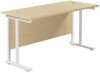 TC Twin Upright Rectangular Desk with Twin Cantilever Legs - 1200mm x 600mm - Maple (8-10 Week lead time)