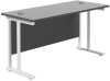 TC Twin Upright Rectangular Desk with Twin Cantilever Legs - 1200mm x 600mm - Black